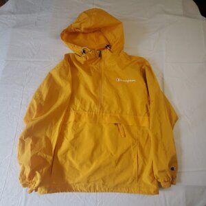 Champion Women's Gold Hooded Pullover Windbreaker Size M 100% Polyester